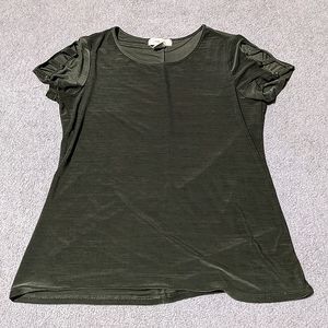 Silk Army Green Blouse